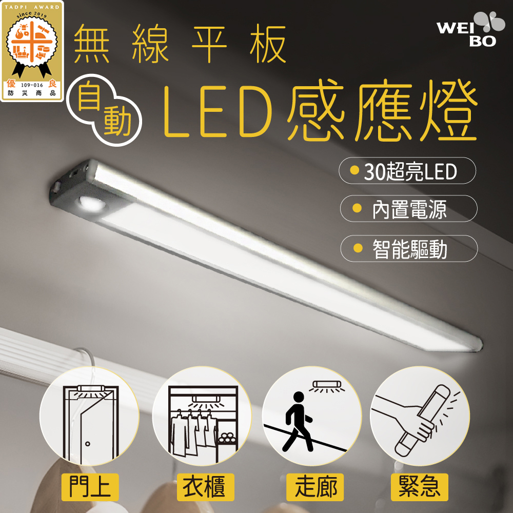 WEIBO無線LED自動平板感應燈-LI2130M